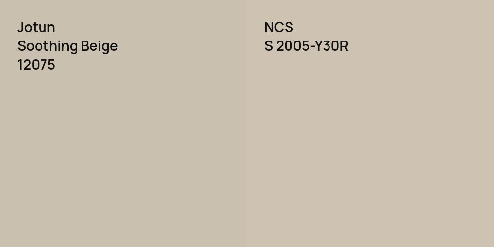 Jotun Soothing Beige vs. NCS S 2005-Y30R