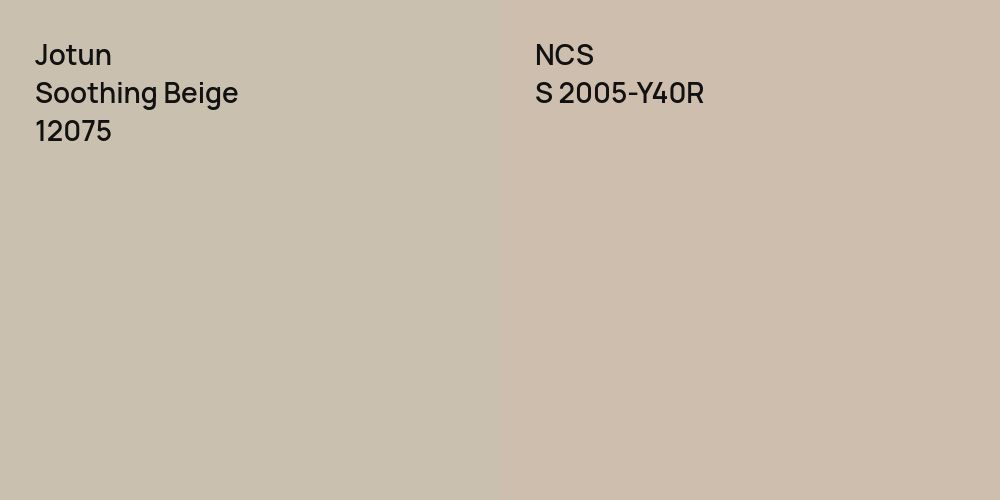 Jotun Soothing Beige vs. NCS S 2005-Y40R