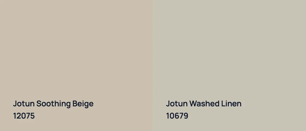 Jotun Soothing Beige 12075 vs Jotun Washed Linen 10679