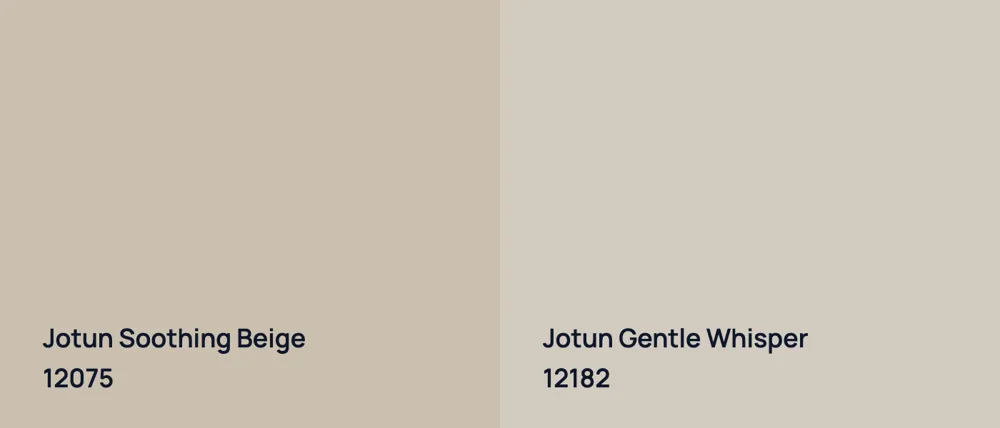 Jotun Soothing Beige 12075 vs Jotun Gentle Whisper 12182