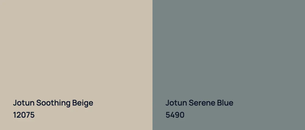 Jotun Soothing Beige 12075 vs Jotun Serene Blue 5490