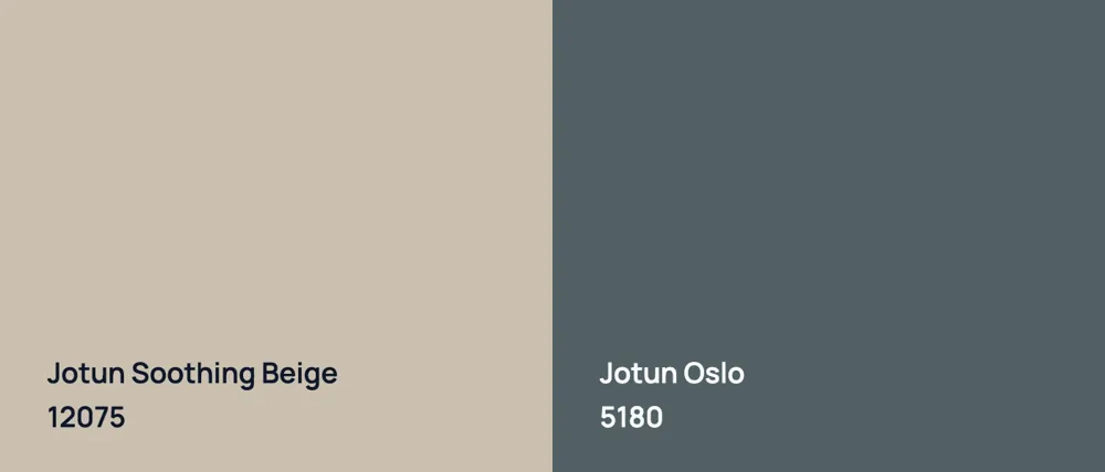 Jotun Soothing Beige 12075 vs Jotun Oslo 5180