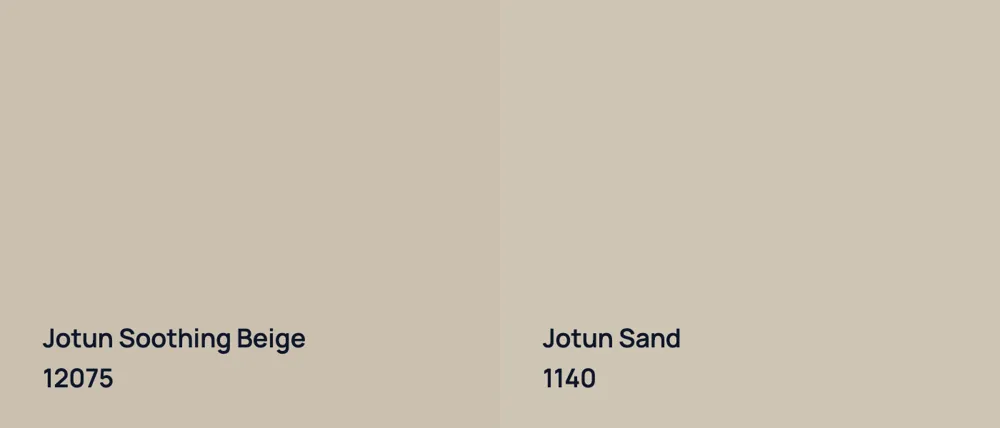 Jotun Soothing Beige 12075 vs Jotun Sand 1140