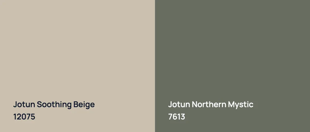 Jotun Soothing Beige 12075 vs Jotun Northern Mystic 7613
