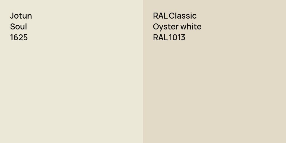 Jotun Soul vs. RAL Classic  Oyster white