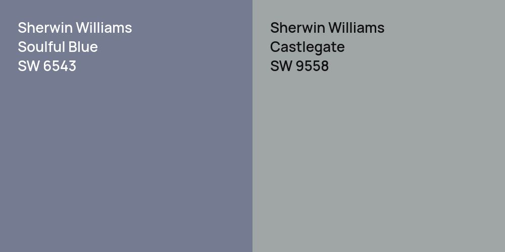 Sherwin Williams Soulful Blue vs. Sherwin Williams Castlegate