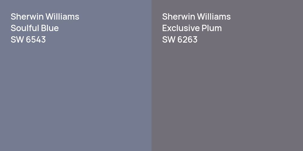 Sherwin Williams Soulful Blue vs. Sherwin Williams Exclusive Plum