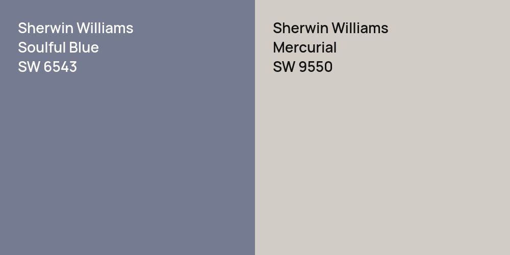 Sherwin Williams Soulful Blue vs. Sherwin Williams Mercurial