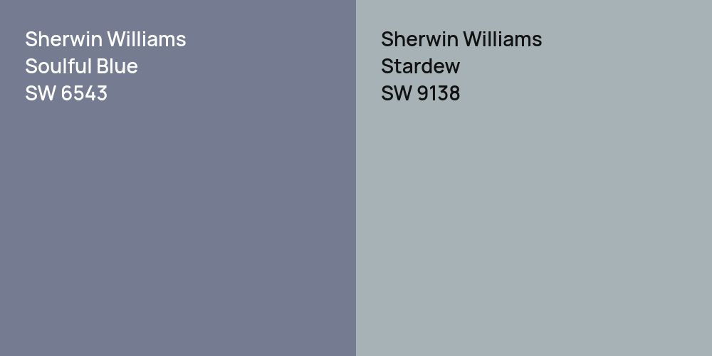 Sherwin Williams Soulful Blue vs. Sherwin Williams Stardew