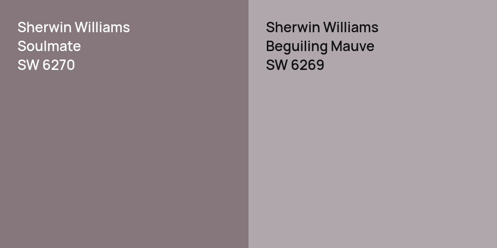 Sherwin Williams Soulmate vs. Sherwin Williams Beguiling Mauve