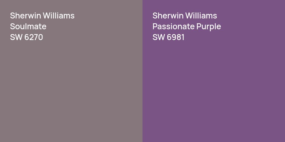 Sherwin Williams Soulmate vs. Sherwin Williams Passionate Purple