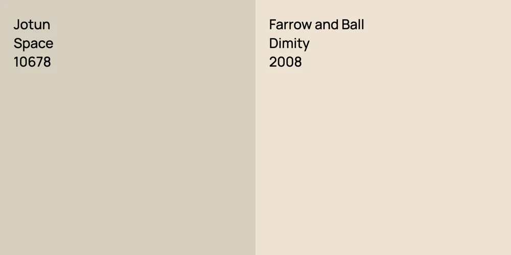 Jotun Space vs. Farrow and Ball Dimity