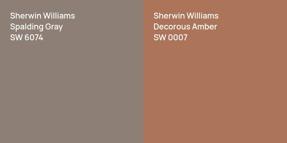 Sherwin Williams Spalding Gray vs. Sherwin Williams Decorous Amber