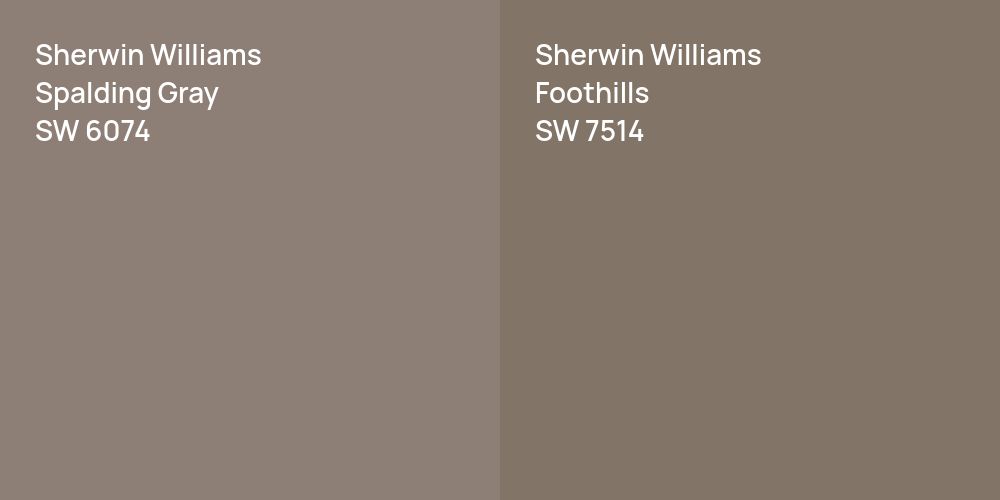 Sherwin Williams Spalding Gray vs. Sherwin Williams Foothills