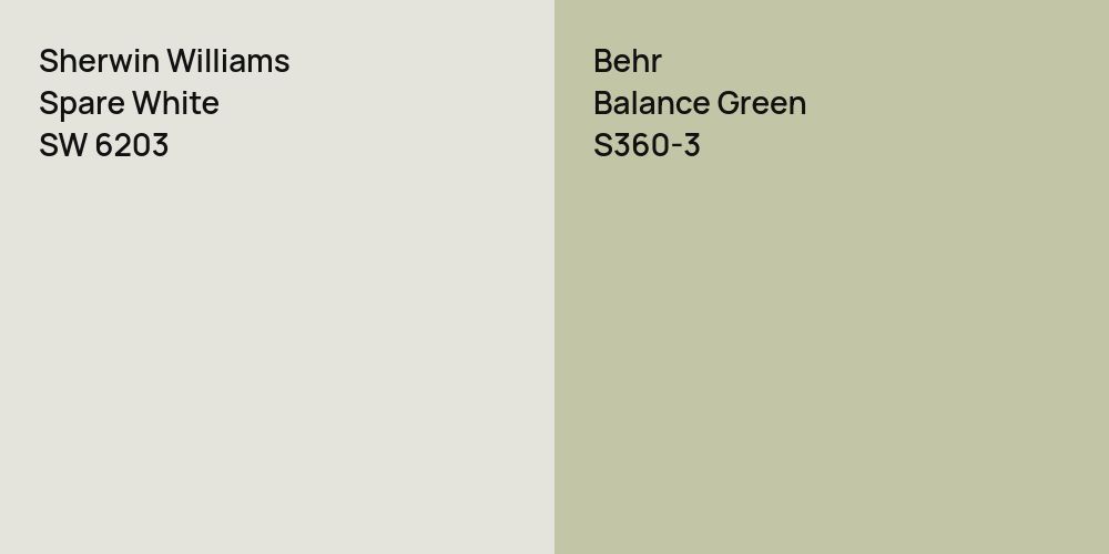 Sherwin Williams Spare White vs. Behr Balance Green