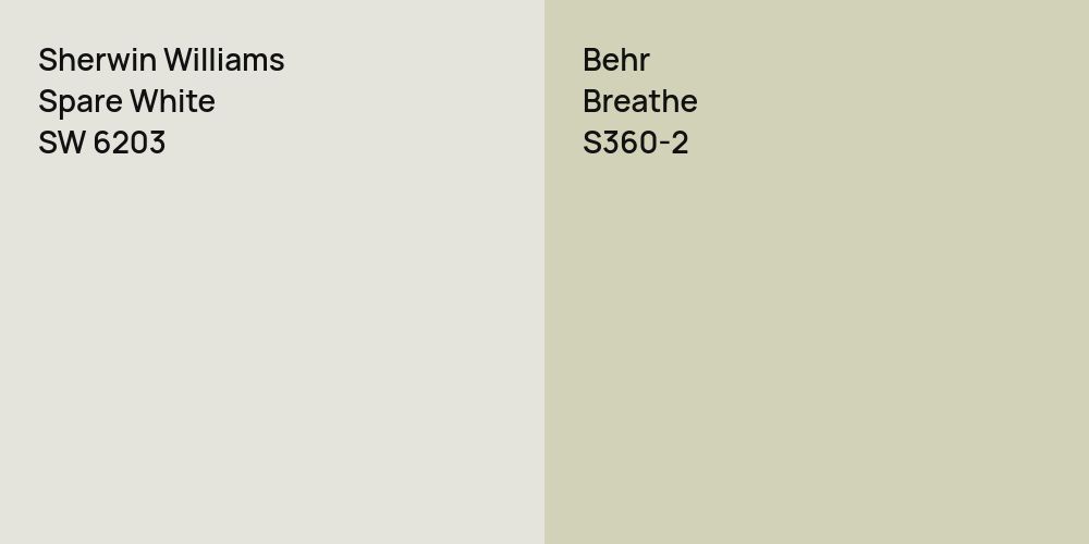 Sherwin Williams Spare White vs. Behr Breathe