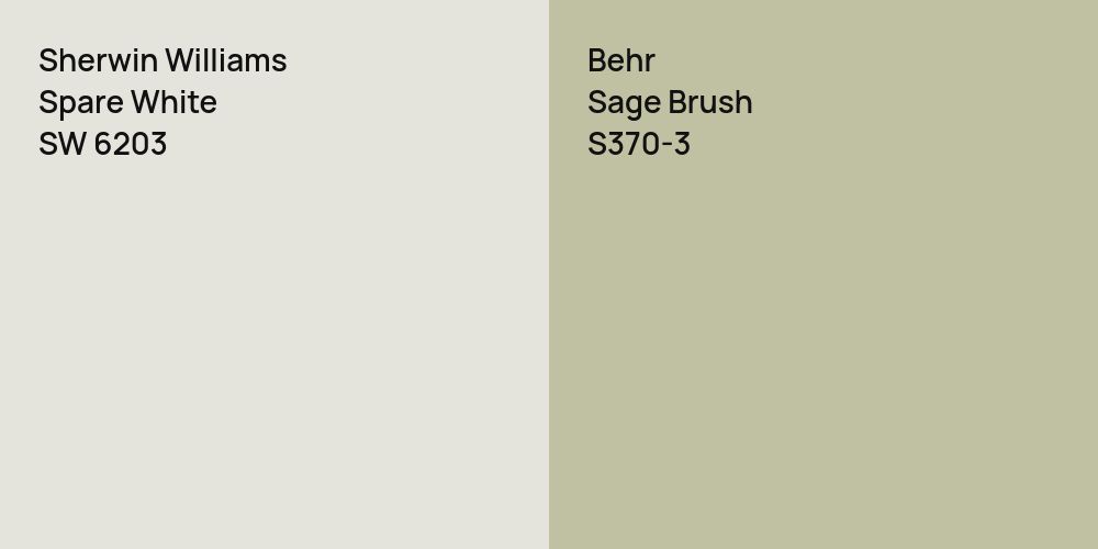 Sherwin Williams Spare White vs. Behr Sage Brush