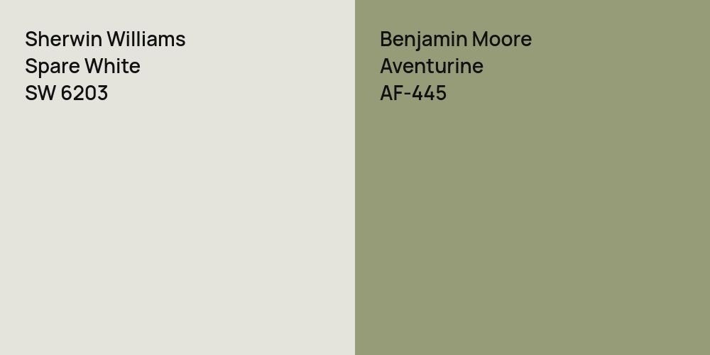 Sherwin Williams Spare White vs. Benjamin Moore Aventurine