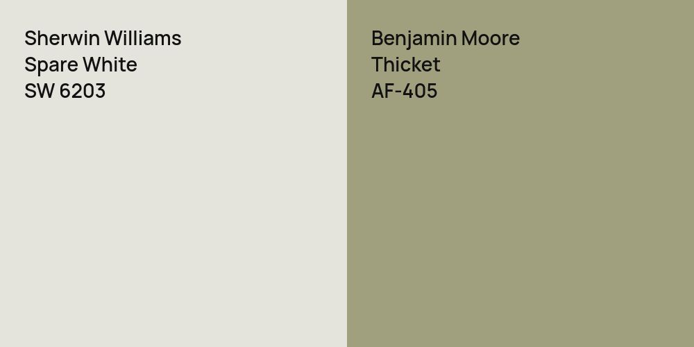 Sherwin Williams Spare White vs. Benjamin Moore Thicket