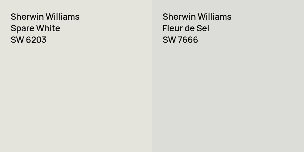 Sherwin Williams Spare White vs. Sherwin Williams Fleur de Sel