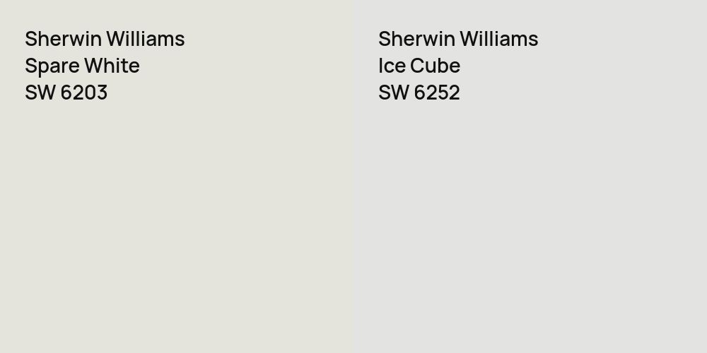 Sherwin Williams Spare White vs. Sherwin Williams Ice Cube