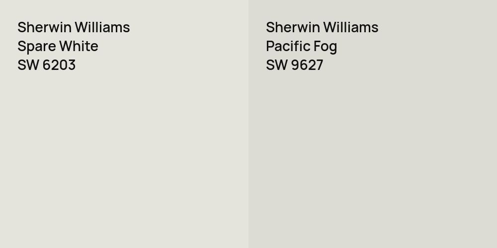 Sherwin Williams Spare White vs. Sherwin Williams Pacific Fog