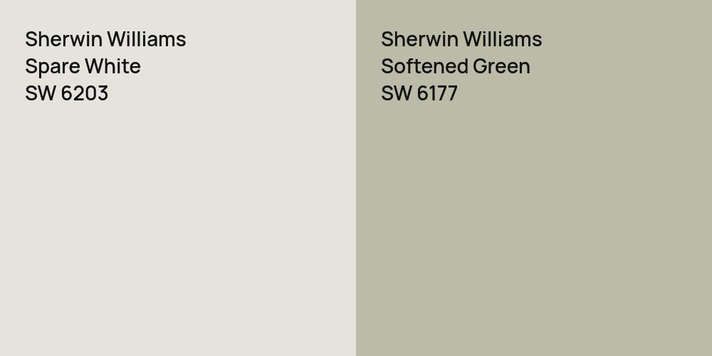 Sherwin Williams Spare White vs. Sherwin Williams Softened Green