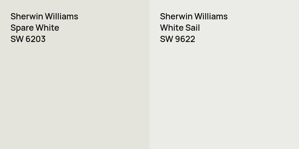 Sherwin Williams Spare White vs. Sherwin Williams White Sail