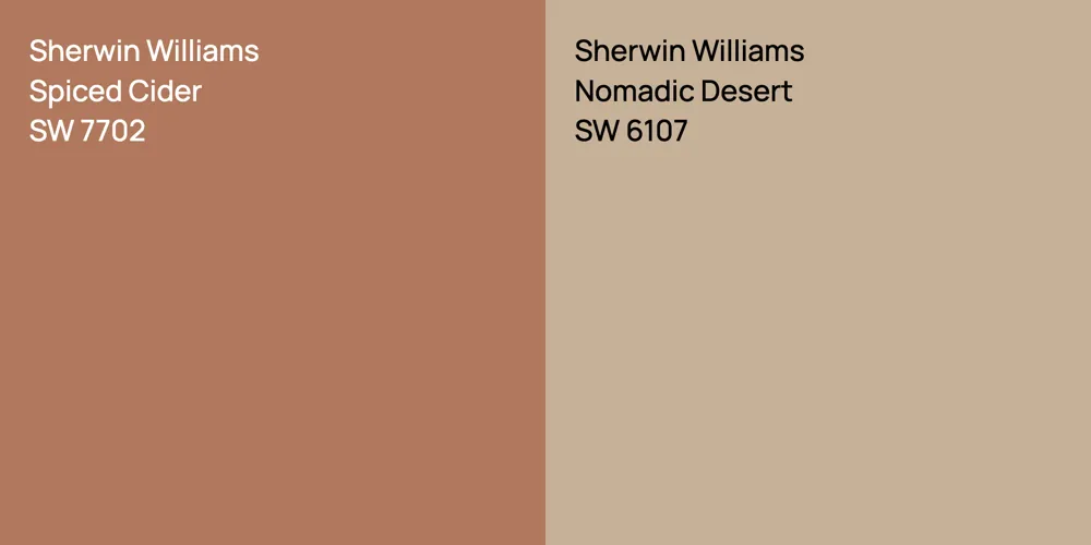 Sherwin Williams Spiced Cider vs. Sherwin Williams Nomadic Desert