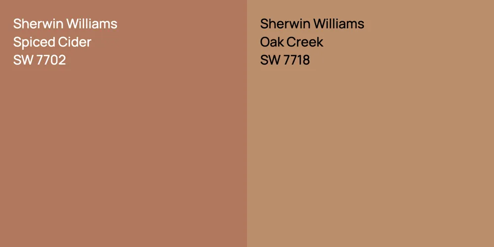 Sherwin Williams Spiced Cider vs. Sherwin Williams Oak Creek