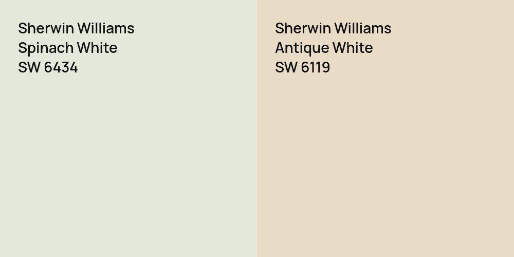 Sherwin Williams Spinach White vs. Sherwin Williams Antique White