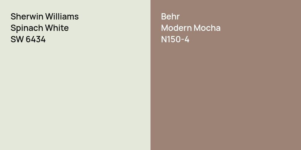 Sherwin Williams Spinach White vs. Behr Modern Mocha