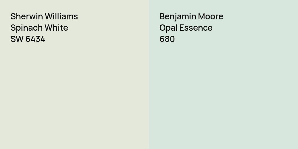 Sherwin Williams Spinach White vs. Benjamin Moore Opal Essence