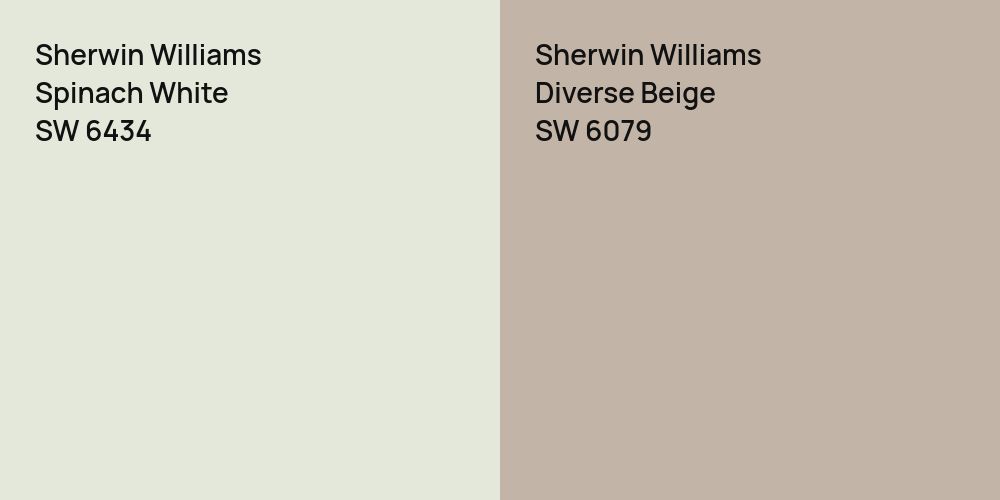 Sherwin Williams Spinach White vs. Sherwin Williams Diverse Beige