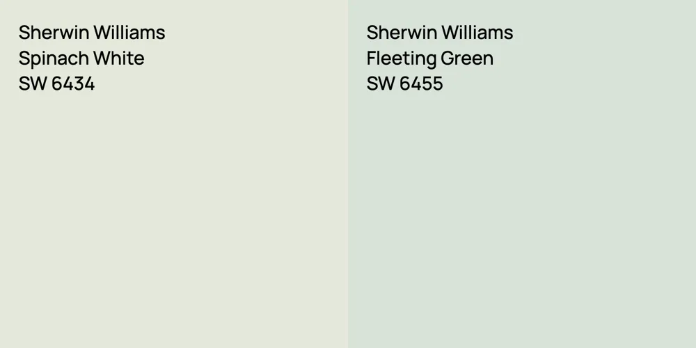 Sherwin Williams Spinach White vs. Sherwin Williams Fleeting Green