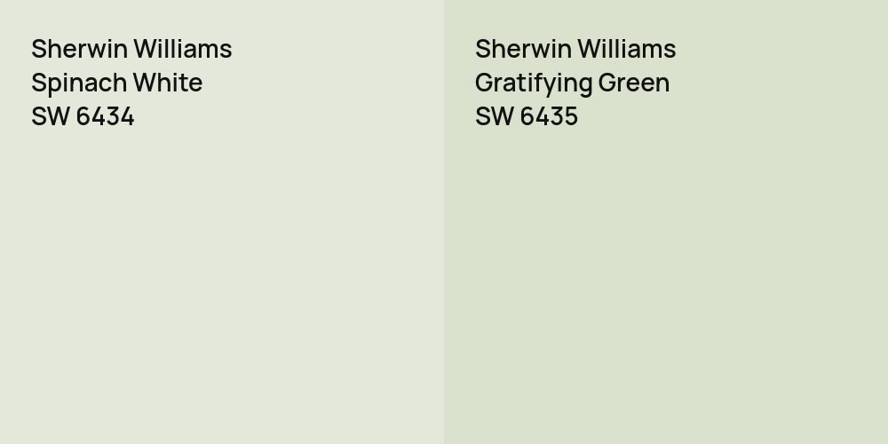 Sherwin Williams Spinach White vs. Sherwin Williams Gratifying Green