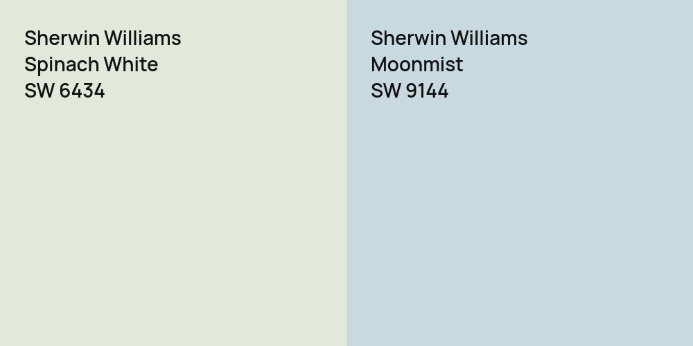 Sherwin Williams Spinach White vs. Sherwin Williams Moonmist