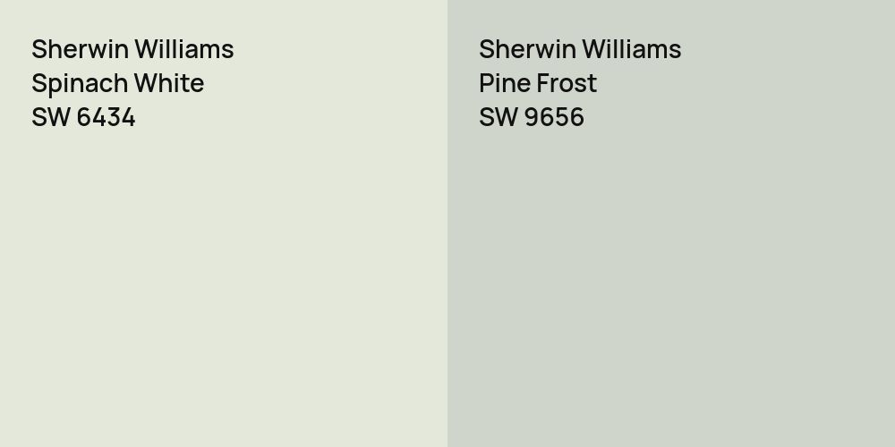 Sherwin Williams Spinach White vs. Sherwin Williams Pine Frost