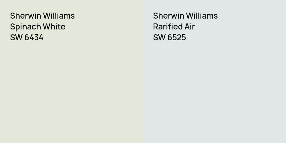 Sherwin Williams Spinach White vs. Sherwin Williams Rarified Air