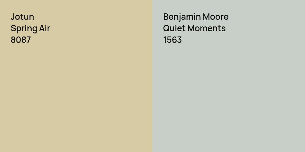 Jotun Spring Air vs. Benjamin Moore Quiet Moments