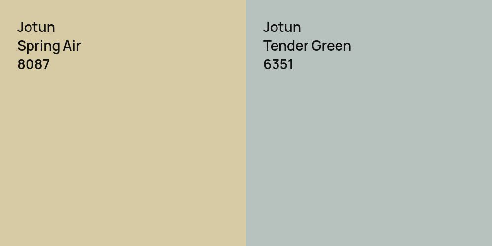 Jotun Spring Air vs. Jotun Tender Green