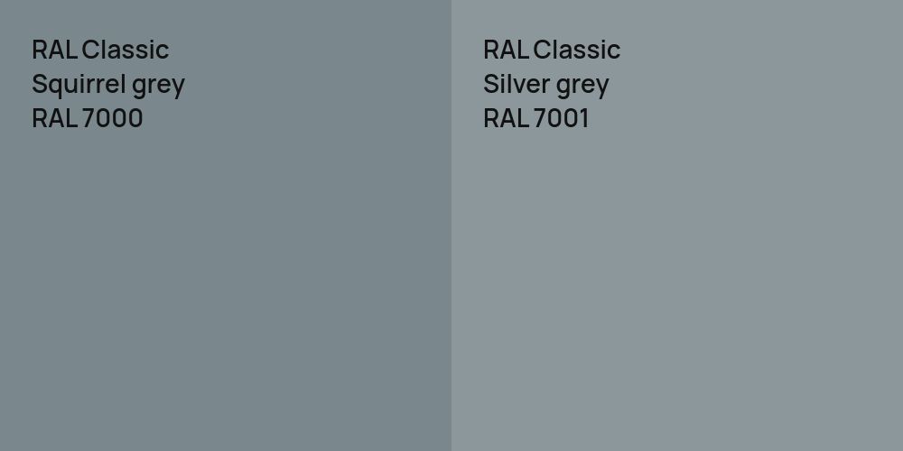 RAL Classic Squirrel grey vs. RAL Classic  Silver grey