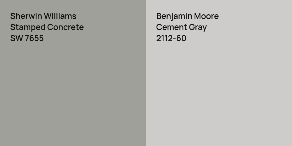 Sherwin Williams Stamped Concrete vs. Benjamin Moore Cement Gray