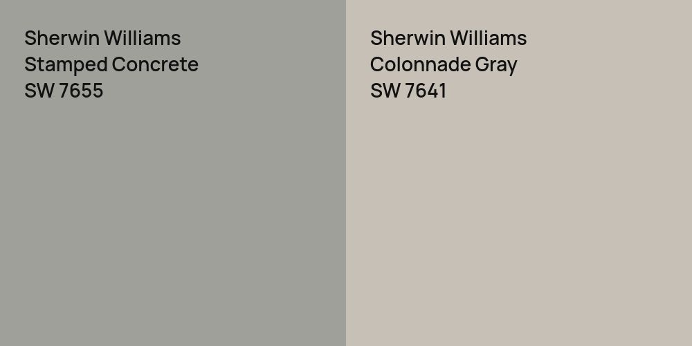 Sherwin Williams Stamped Concrete vs. Sherwin Williams Colonnade Gray