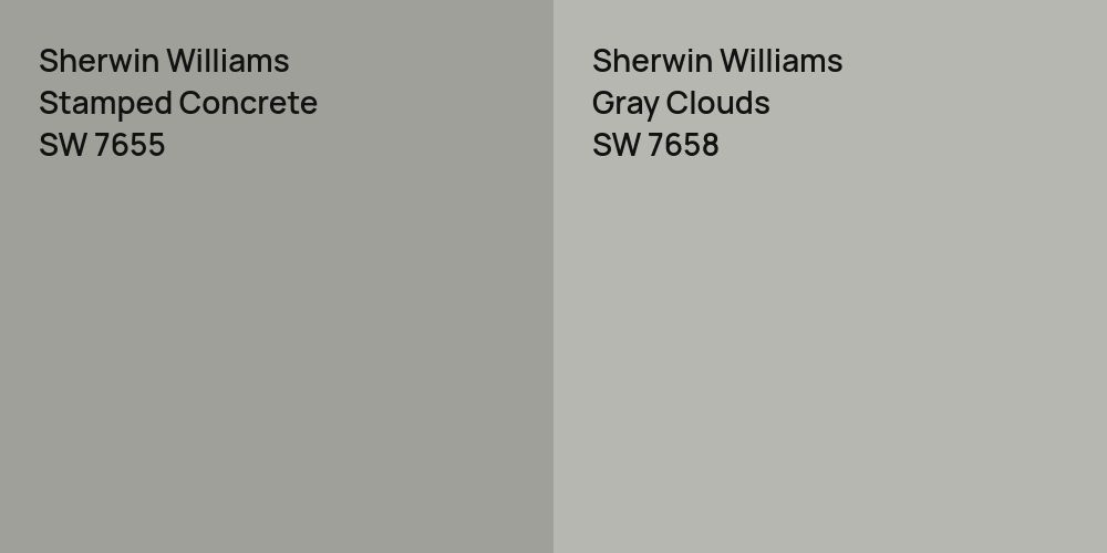 Sherwin Williams Stamped Concrete vs. Sherwin Williams Gray Clouds