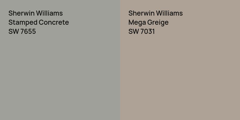 Sherwin Williams Stamped Concrete vs. Sherwin Williams Mega Greige