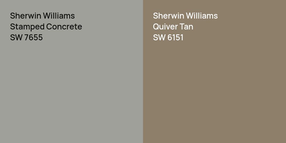 Sherwin Williams Stamped Concrete vs. Sherwin Williams Quiver Tan