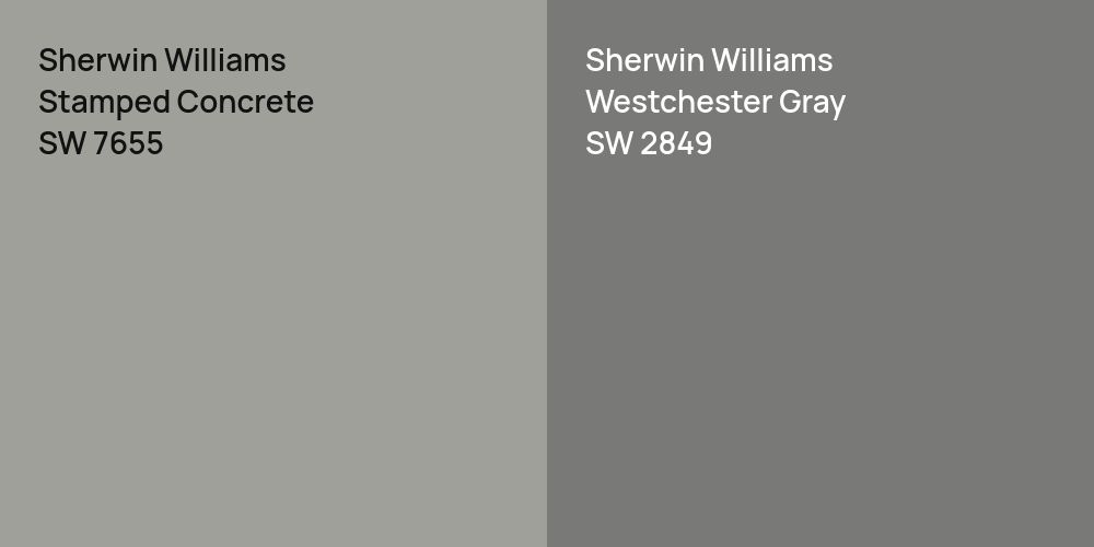 Sherwin Williams Stamped Concrete vs. Sherwin Williams Westchester Gray