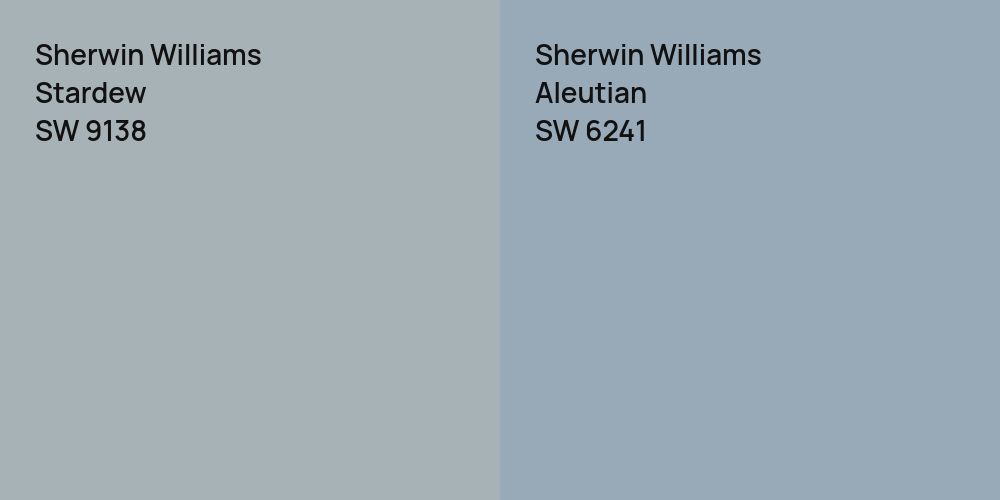 Sherwin Williams Stardew vs. Sherwin Williams Aleutian