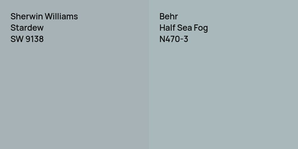 Sherwin Williams Stardew vs. Behr Half Sea Fog